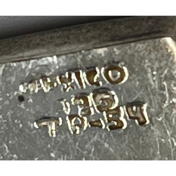 Rectangle Black Glass and 925 Mexico Sterling Silver Clip on Earrings - Picture 8 of 16